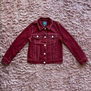 MODCLOTH burgundy denim collared jacket